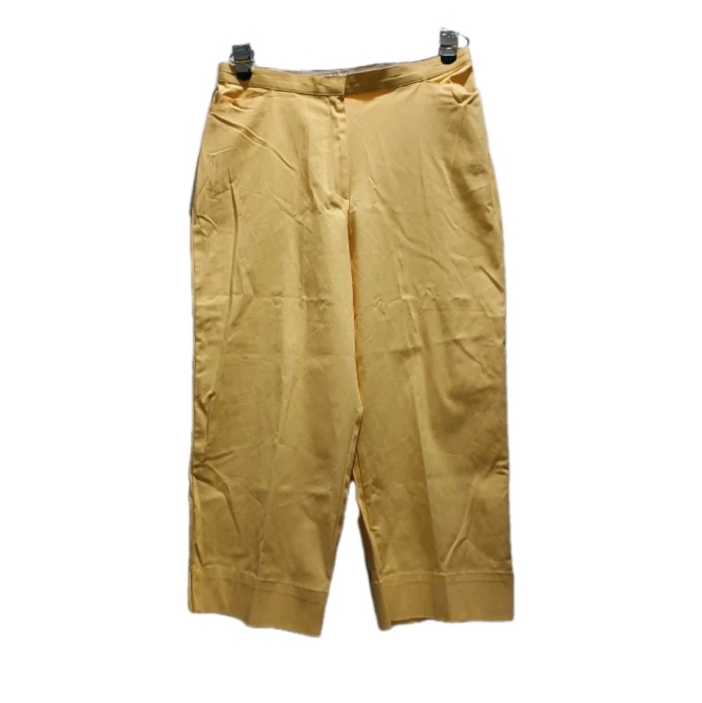 NWT Duck Head Capri Pants Wide Leg Stretch Yellow Size 14